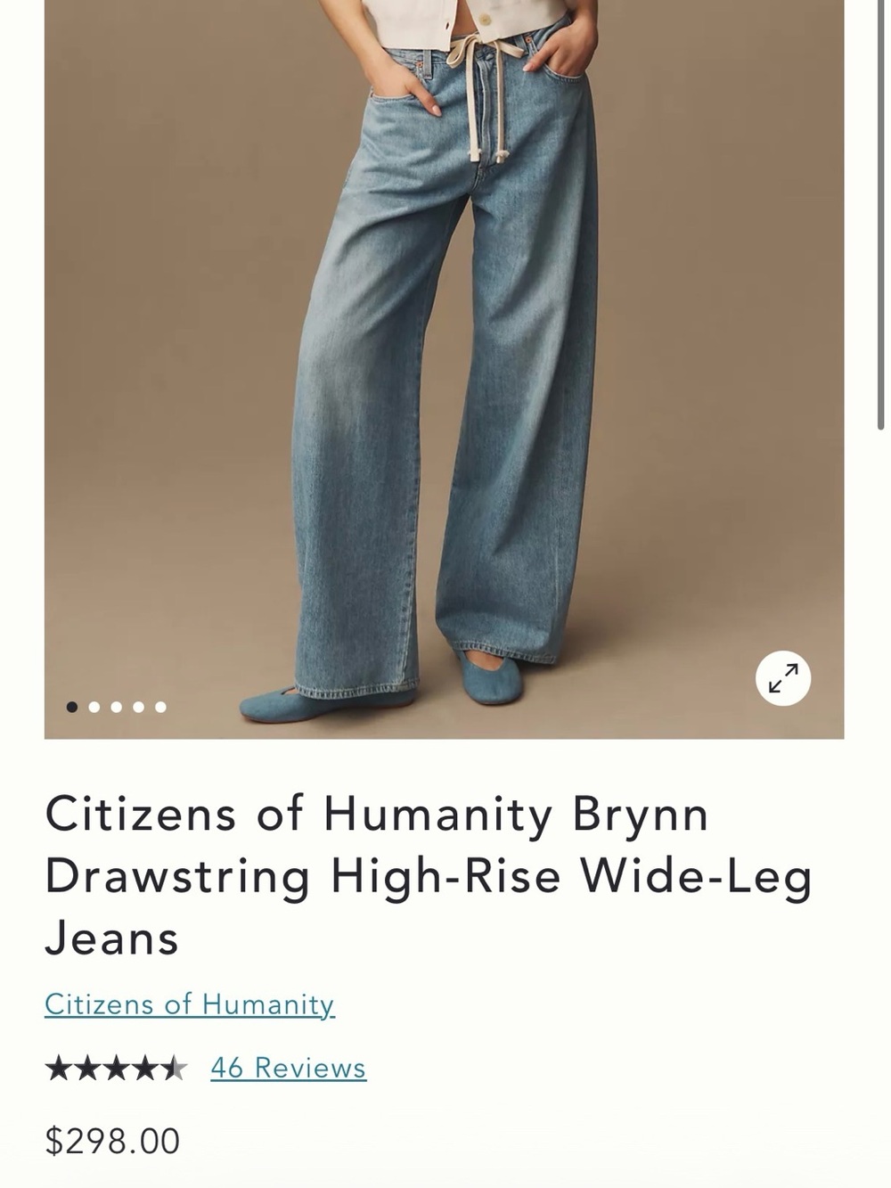 Citizens of Humanity Brynn Drawstring High-Rise Wide-Leg Jeans - Picture 6 of 6